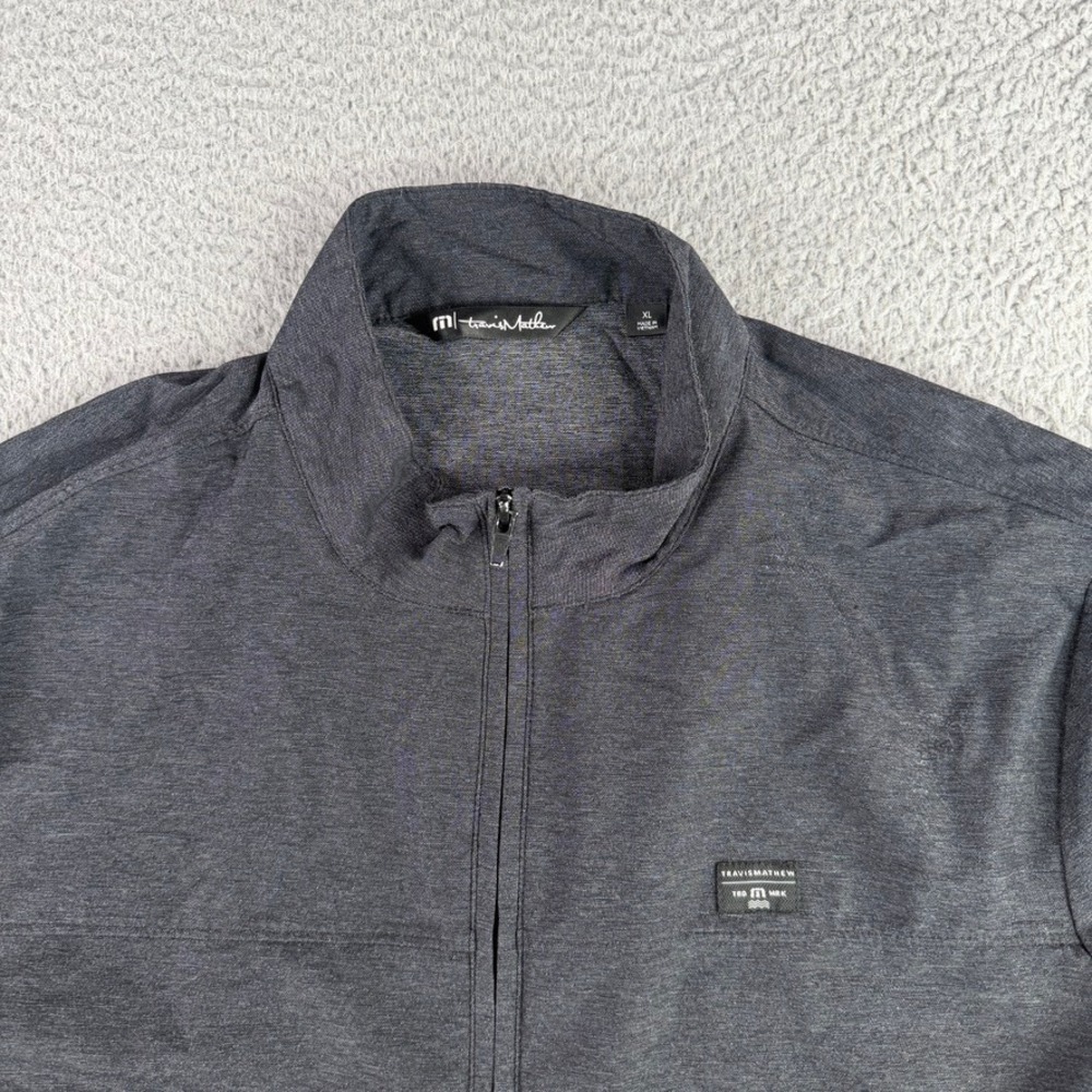 Travis Mathew Jacket Mens XL Dark Gray Full Zip Performance Golf 1MV263 Stretch